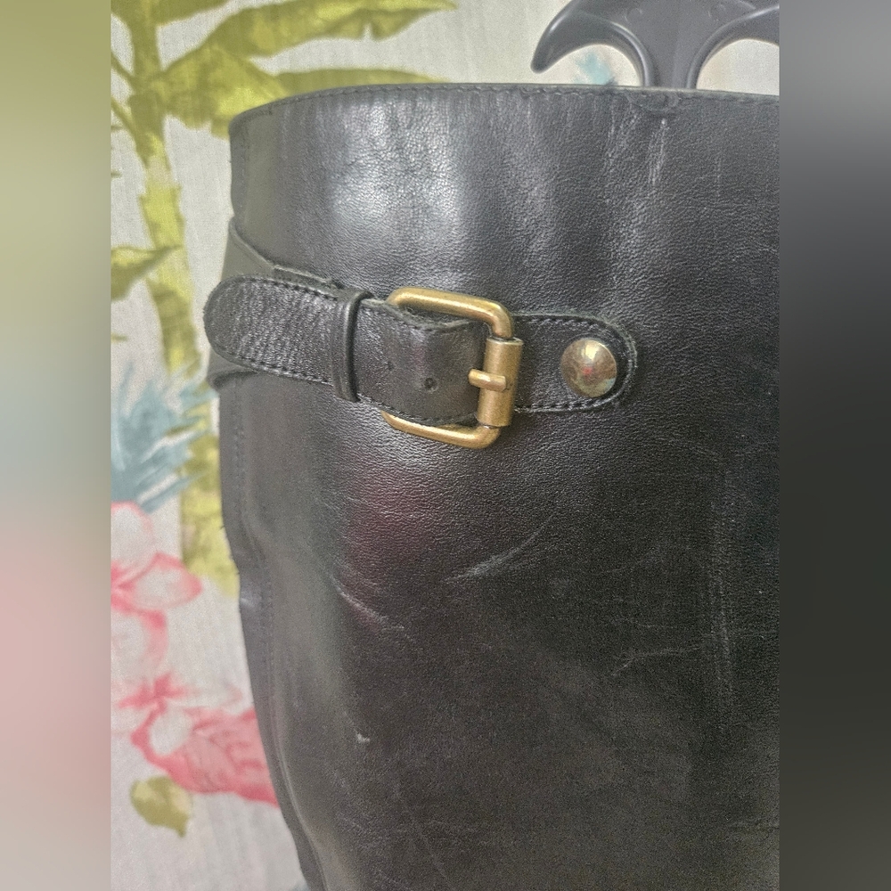 Corso Como Black Leather Boots 1.5" Heel. Buckles Size 9E In Great condition - Picture 8 of 16